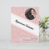 Rose Gold Glitz | Pageant Binder Calendrier Page (Debout devant)