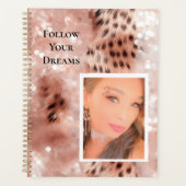 Rose Gold Glitzy Pink Leopard Votre photo (Devant)