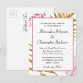 Rose Gold & Gold Foil Faire-part de mariage Tropic (Devant / Derrière)