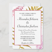 Rose Gold & Gold Foil Faire-part de mariage Tropic (Devant)