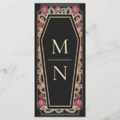 Rose Gold Gothique Café Rose Black Mariage Menu (Dos)