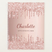 Rose gold gouttes monogramme nom 2027 (Devant)