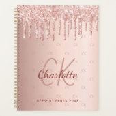 Rose gold gouttes monogramme script 2027 (Devant)