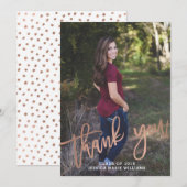 Rose Gold Grad Merci Cartes (Devant / Derrière)