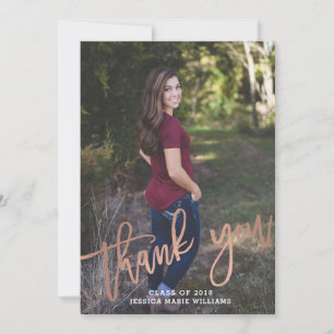 Rose Gold Grad Merci Cartes