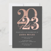 Rose Gold Graduation Faire-part Invitation (Devant)
