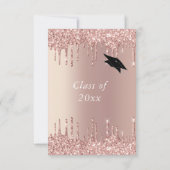 Rose Gold Graduation Invitation Concevoir votre pr (Dos)