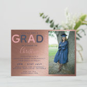 Rose Gold GRADUY PHOTO invitation Marine (Debout devant)