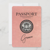 Rose Gold Grèce Passeport Enregistrer la carte Dat (Devant)