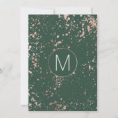 Rose Gold Green Paint Invitation au mariage (Dos)