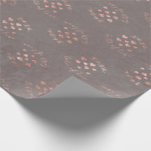 Rose Gold Grey Coeurs Envelopper Papier Cadeau