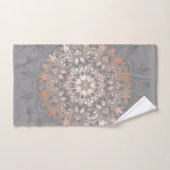 Rose Gold Grey Floral Mandala (Serviette à main)