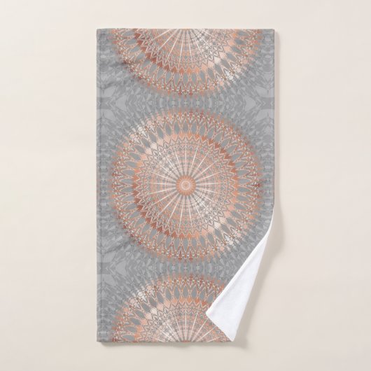 Rose Gold Grey Mandala (Serviette à main)