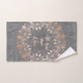 Rose Gold Gris Floral Mandala Amour (Serviette à main)