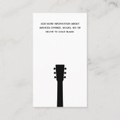 Rose Gold Guitare Carte de visite enseignant (Dos)