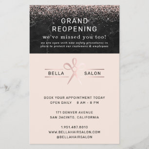Rose Gold Hair Salon Hergroei Covid Veiligheid Flyer