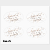 Rose Gold Happest des Vacances Stickers ovale (Feuille)