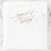 Rose Gold Happest des Vacances Stickers ovale (Sac)