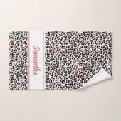 Rose Gold Imprimé Léopard Personnalisé Chic (Serviette à main)
