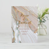 Rose Gold Ink Aesthetic Chic Wedding Invitation (Debout devant)