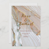 Rose Gold Ink Aesthetic Chic Wedding Invitation (Devant / Derrière)
