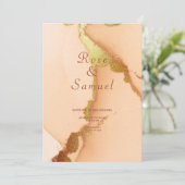 Rose Gold Ink Aesthetic Chic Wedding Invitation (Debout devant)