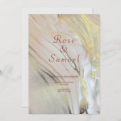 Rose Gold Ink Aesthetic Chic Wedding Invitation (Devant / Derrière)
