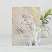 Rose Gold Ink Aesthetic Chic Wedding Invitation Kaart (Staand voorkant)