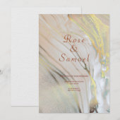 Rose Gold Ink Aesthetic Chic Wedding Invitation Kaart (Voorkant / Achterkant)