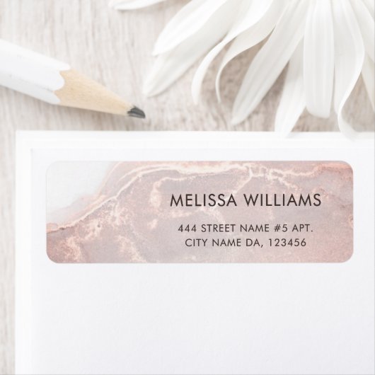 Rose Gold Ink Marble Etiket (Insitu)