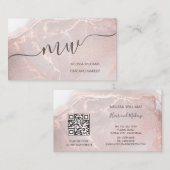 Rose Gold  Ink Marble | QR Code Visitekaartje (Voorkant / Achterkant)