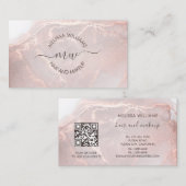 Rose Gold Ink Marble | QR Code Visitekaartje (Voorkant / Achterkant)