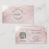 Rose Gold  Ink Marble | QR Code Visitekaartje (Voorkant / Achterkant)