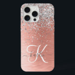 Rose Gold Jolie fille Parties scintillant argent b<br><div class="desc">Personnalisez facilement ce design branché de boîtier de téléphone chic avec une jolie parties scintillant brillante en argent sur un arrière - plan métallique brossé en or rose.</div>