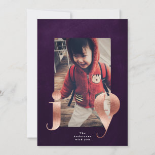 Rose Gold JOY Frame Kerst Foto Kaart