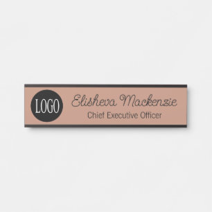 Rose Gold Kantoor Deur Bordje Uw Logo