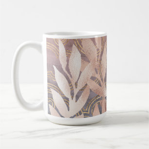 Rose Gold Leaf Sprays op Abstracte Achtergrond Koffiemok