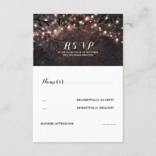 Rose Gold Lights Mariage rustique RSVP