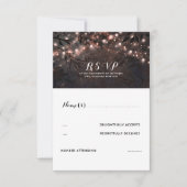 Rose Gold Lights Mariage rustique RSVP (Devant)