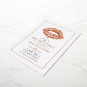 Rose Gold Lips Bat mitzvah Photo Foil Invitation (Rotation)