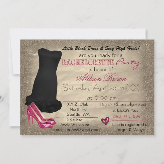 Rose Gold Little Black Robe invitation (Devant)