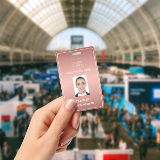 Rose Gold Logo Toevoegen Evenement Conferentie Con Badge
