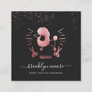 Rose Gold Logo voor Dierverzorging   Zakelijk Vier Vierkante Visitekaartje