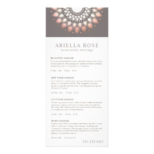 Rose Gold Lotus Massage Therapist Price List Menu