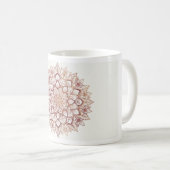 Rose Gold Mandala Mug | Bohemian Floral Pattern |  (Devant droit)