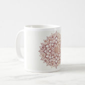 Rose Gold Mandala Mug | Bohemian Floral Pattern |  (Devant gauche)