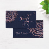 Rose Gold Mandala sur le Merci bleu marine Favor T (Bureau)