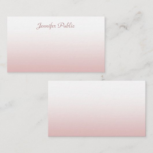 Rose Gold manuscrit Script Élégant Modèle (Devant / Derrière)