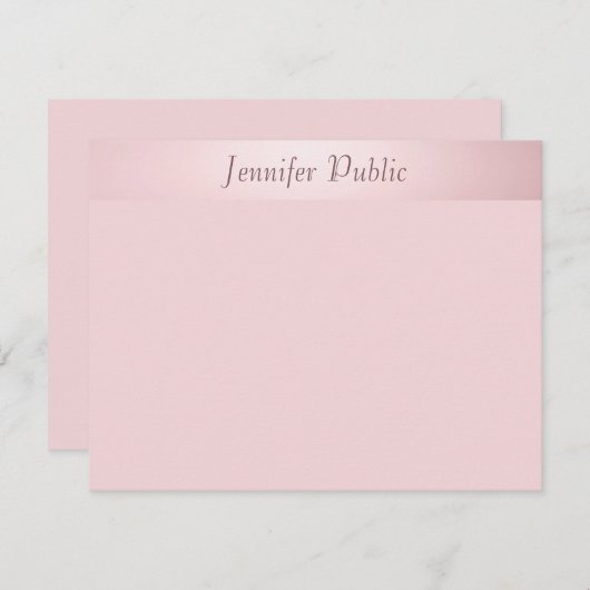 Rose Gold manuscrit Script Modèle élégant (Devant / Derrière)