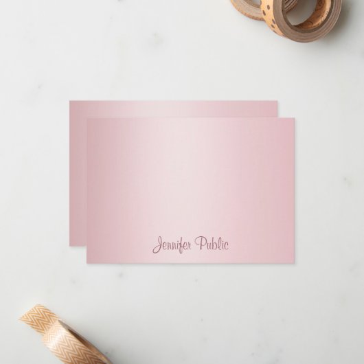 Rose Gold manuscrit script Monogramme Modèle (Devant/Arrière en situation)